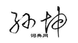駱恆光孫坤草書個性簽名怎么寫