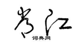 曾慶福常江草書個性簽名怎么寫