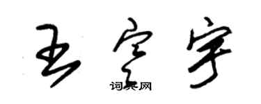 朱錫榮王寒宇草書個性簽名怎么寫