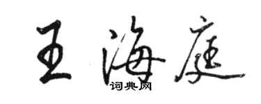 駱恆光王海庭行書個性簽名怎么寫