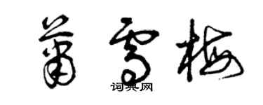 曾慶福蕭雪梅草書個性簽名怎么寫