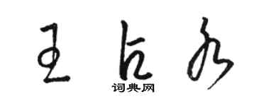 駱恆光王占水草書個性簽名怎么寫