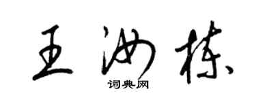 梁錦英王汝棟草書個性簽名怎么寫