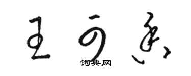 駱恆光王可香草書個性簽名怎么寫