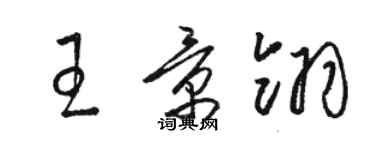 駱恆光王景翎草書個性簽名怎么寫