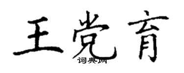 丁謙王黨育楷書個性簽名怎么寫