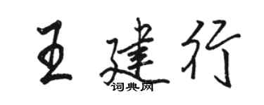駱恆光王建行行書個性簽名怎么寫