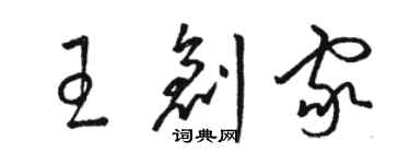 駱恆光王創家草書個性簽名怎么寫