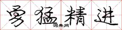 龐中華勇猛精進行書怎么寫