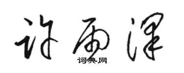 駱恆光許雨澤草書個性簽名怎么寫