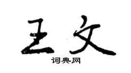 曾慶福王文行書個性簽名怎么寫