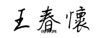 王正良王春懷行書個性簽名怎么寫