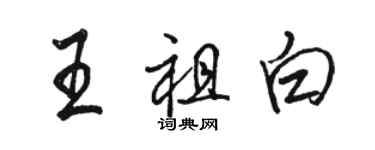 駱恆光王祖白行書個性簽名怎么寫