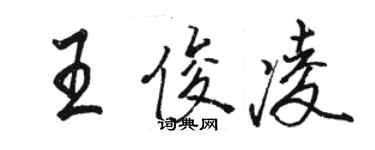 駱恆光王俊凌行書個性簽名怎么寫