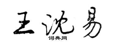 曾慶福王沈易行書個性簽名怎么寫