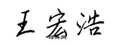 王正良王宏浩行書個性簽名怎么寫