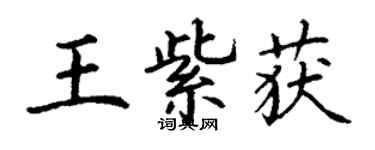 丁謙王紫獲楷書個性簽名怎么寫