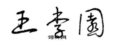 曾慶福王李園草書個性簽名怎么寫