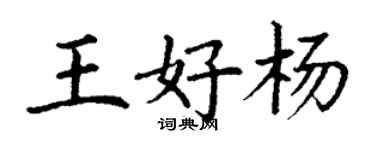 丁謙王好楊楷書個性簽名怎么寫