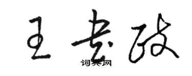 駱恆光王書政草書個性簽名怎么寫
