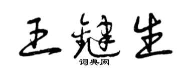 曾慶福王鍵生草書個性簽名怎么寫