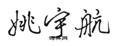 駱恆光姚宇航行書個性簽名怎么寫