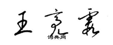 梁錦英王亮霞草書個性簽名怎么寫