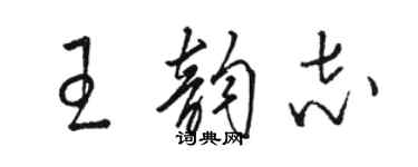 駱恆光王韻志草書個性簽名怎么寫