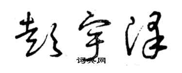 曾慶福彭宇澤草書個性簽名怎么寫