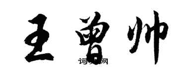 胡問遂王曾帥行書個性簽名怎么寫