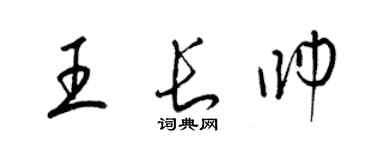 梁錦英王長帥草書個性簽名怎么寫