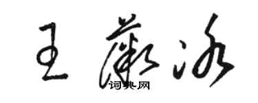 駱恆光王薇冰草書個性簽名怎么寫