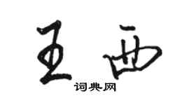 駱恆光王西行書個性簽名怎么寫