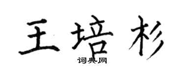 何伯昌王培杉楷書個性簽名怎么寫