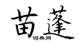 丁謙苗蓬楷書個性簽名怎么寫