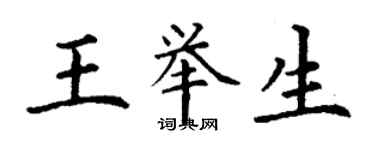 丁謙王舉生楷書個性簽名怎么寫