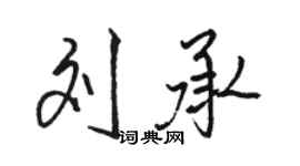 駱恆光劉承行書個性簽名怎么寫