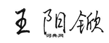 駱恆光王陽杴行書個性簽名怎么寫