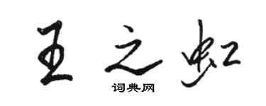 駱恆光王之虹行書個性簽名怎么寫