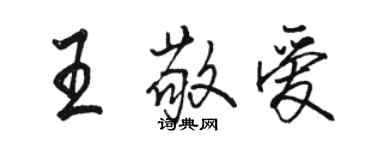 駱恆光王敬愛行書個性簽名怎么寫