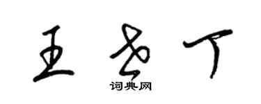 梁錦英王世丁草書個性簽名怎么寫