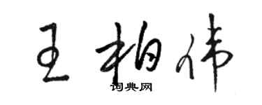 駱恆光王柏偉草書個性簽名怎么寫