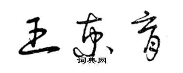 曾慶福王京育草書個性簽名怎么寫