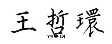何伯昌王哲環楷書個性簽名怎么寫