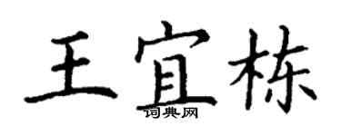 丁謙王宜棟楷書個性簽名怎么寫