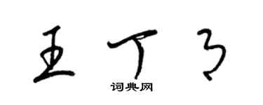 梁錦英王丁月草書個性簽名怎么寫