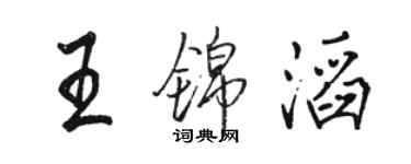 駱恆光王錦滔行書個性簽名怎么寫