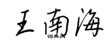 王正良王南海行書個性簽名怎么寫