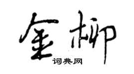 曾慶福金柳行書個性簽名怎么寫