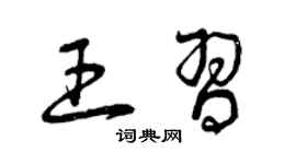 曾慶福王習草書個性簽名怎么寫